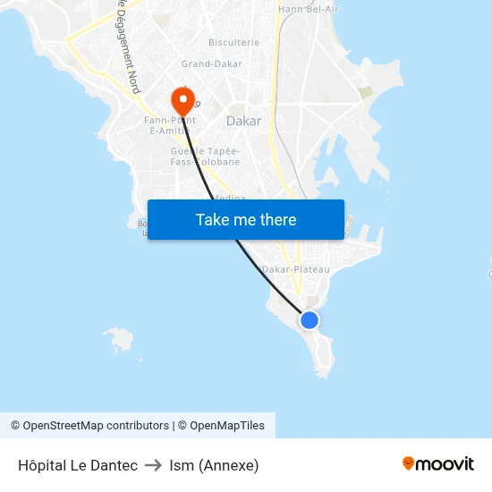 Hôpital Le Dantec to Ism (Annexe) map
