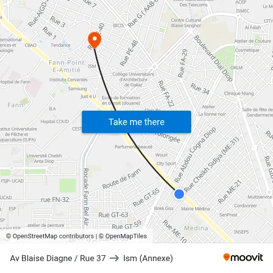 Av Blaise Diagne / Rue 37 to Ism (Annexe) map