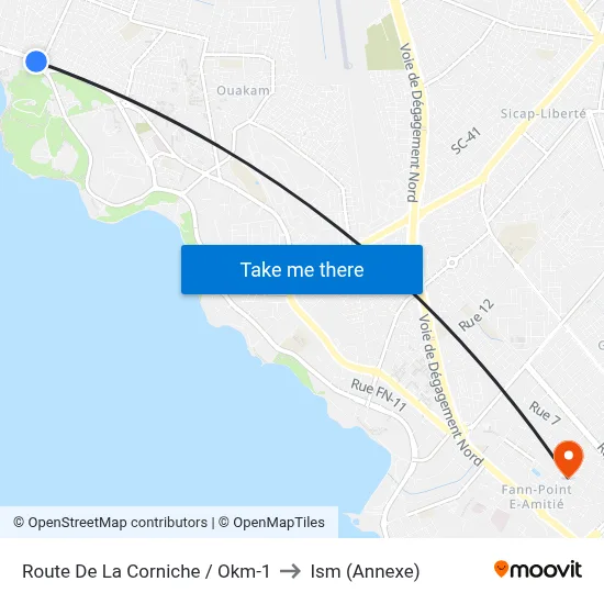 Route De La Corniche / Okm-1 to Ism (Annexe) map