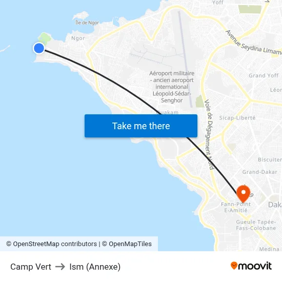 Camp Vert to Ism (Annexe) map