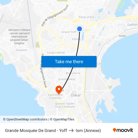 Grande Mosquée De Grand - Yoff to Ism (Annexe) map
