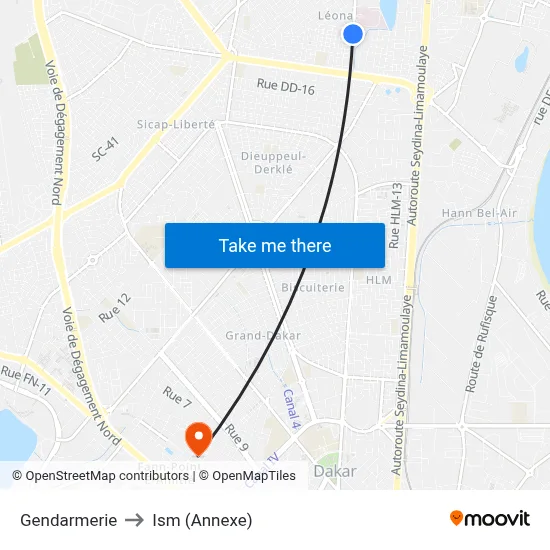 Gendarmerie to Ism (Annexe) map