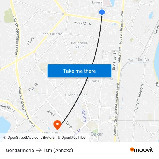 Gendarmerie to Ism (Annexe) map