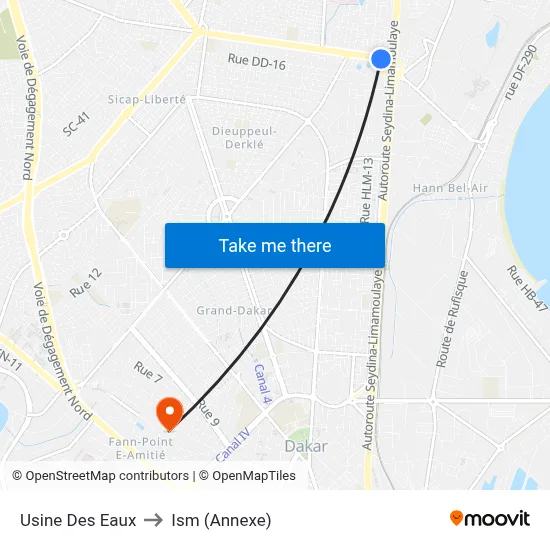 Usine Des Eaux to Ism (Annexe) map