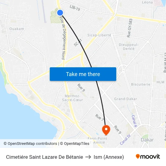 Cimetiére Saint Lazare De Bétanie to Ism (Annexe) map