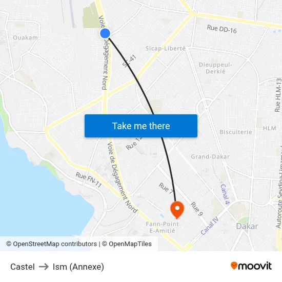 Castel to Ism (Annexe) map