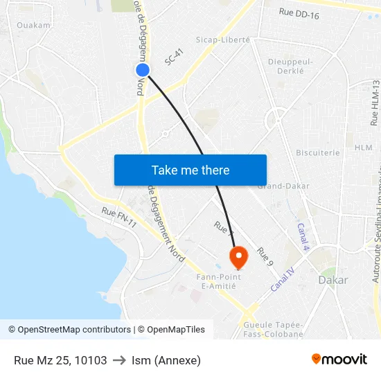 Rue Mz 25, 10103 to Ism (Annexe) map
