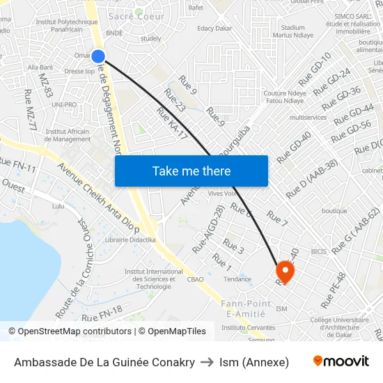 Ambassade De La Guinée Conakry to Ism (Annexe) map