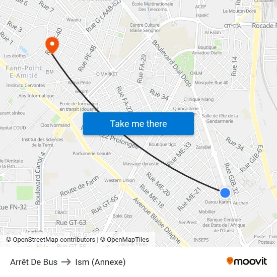 Arrêt De Bus to Ism (Annexe) map