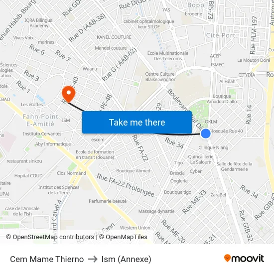 Cem Mame Thierno to Ism (Annexe) map