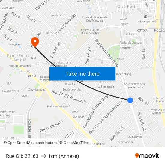 Rue Gib 32, 63 to Ism (Annexe) map