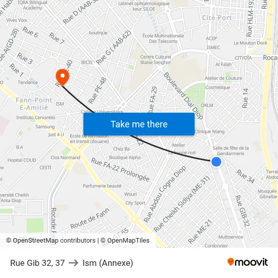 Rue Gib 32, 37 to Ism (Annexe) map
