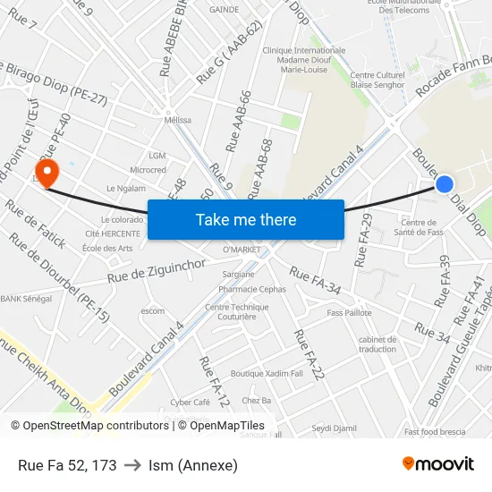 Rue Fa 52, 173 to Ism (Annexe) map