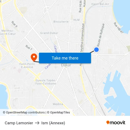 Camp Lemonier to Ism (Annexe) map