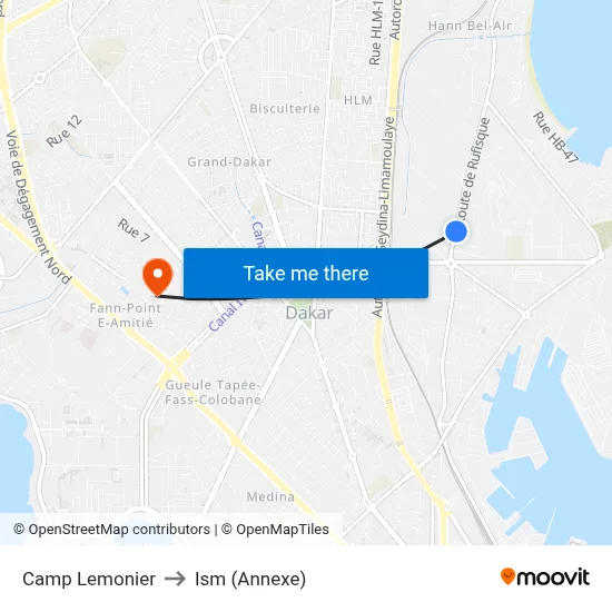 Camp Lemonier to Ism (Annexe) map