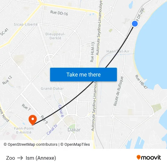 Zoo to Ism (Annexe) map