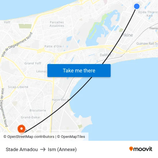 Stade Amadou to Ism (Annexe) map