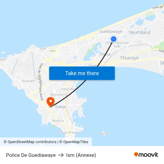Police De Guediawaye to Ism (Annexe) map