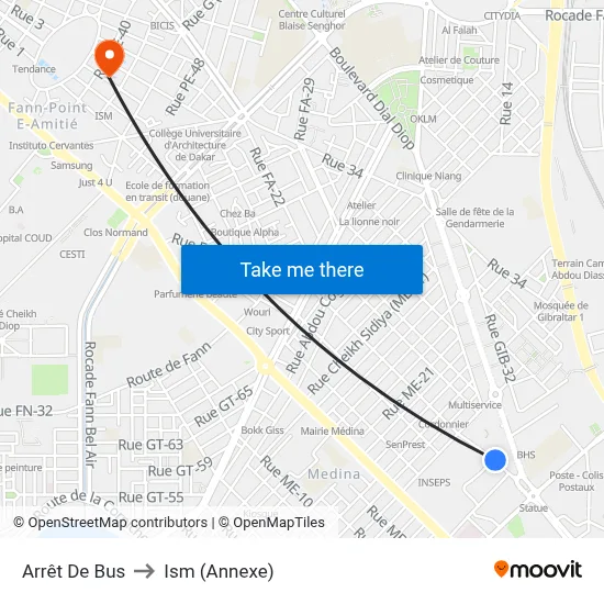 Arrêt De Bus to Ism (Annexe) map