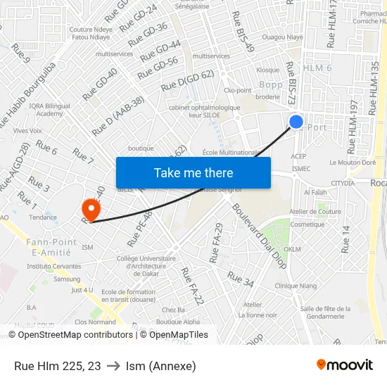 Rue Hlm 225, 23 to Ism (Annexe) map