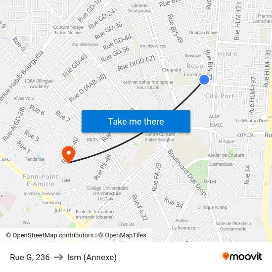 Rue G, 236 to Ism (Annexe) map