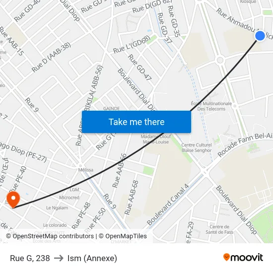 Rue G, 238 to Ism (Annexe) map