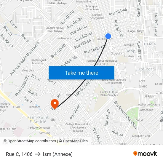 Rue C, 1406 to Ism (Annexe) map