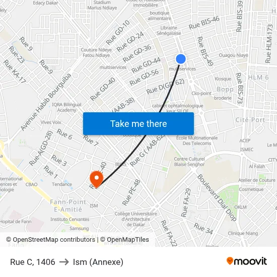 Rue C, 1406 to Ism (Annexe) map