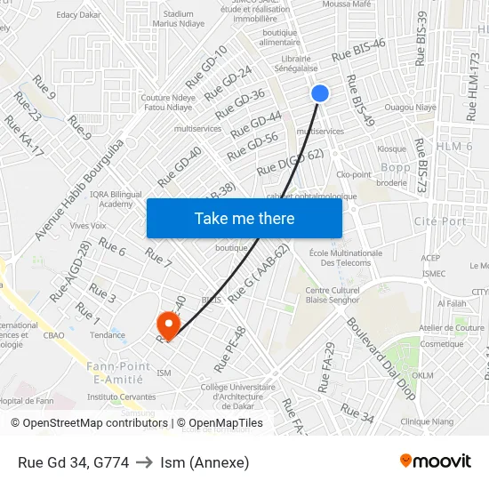 Rue Gd 34, G774 to Ism (Annexe) map