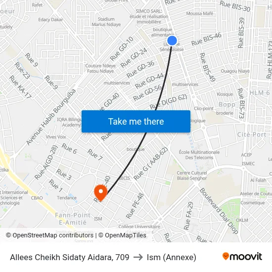 Allees Cheikh Sidaty Aidara, 709 to Ism (Annexe) map