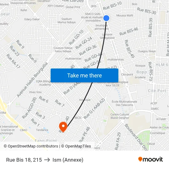 Rue Bis 18, 215 to Ism (Annexe) map