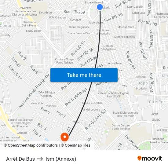 Arrêt De Bus to Ism (Annexe) map