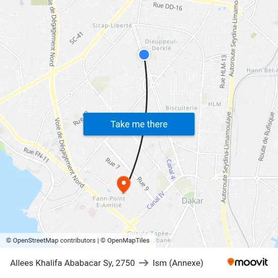 Allees Khalifa Ababacar Sy, 2750 to Ism (Annexe) map