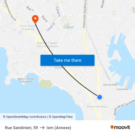 Rue Sandinieri, 59 to Ism (Annexe) map