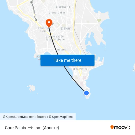 Gare Palais to Ism (Annexe) map