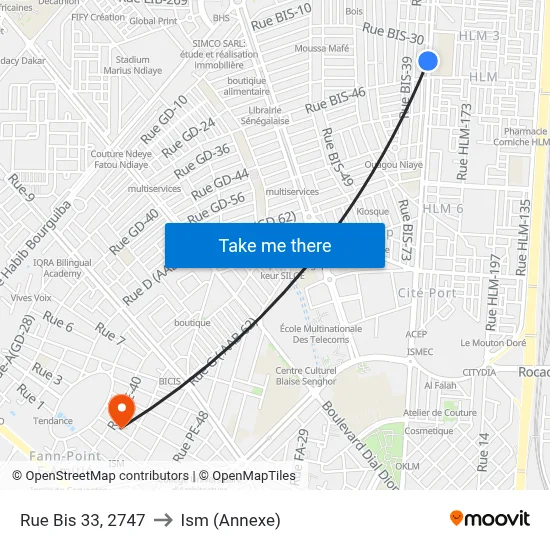 Rue Bis 33, 2747 to Ism (Annexe) map