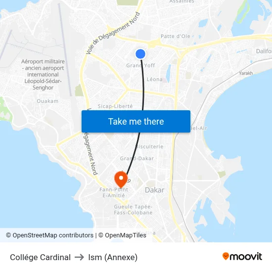 Collége Cardinal to Ism (Annexe) map