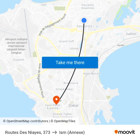 Routes Des Niayes, 373 to Ism (Annexe) map