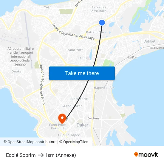 Ecolé Soprim to Ism (Annexe) map