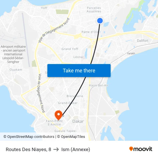 Routes Des Niayes, 8 to Ism (Annexe) map