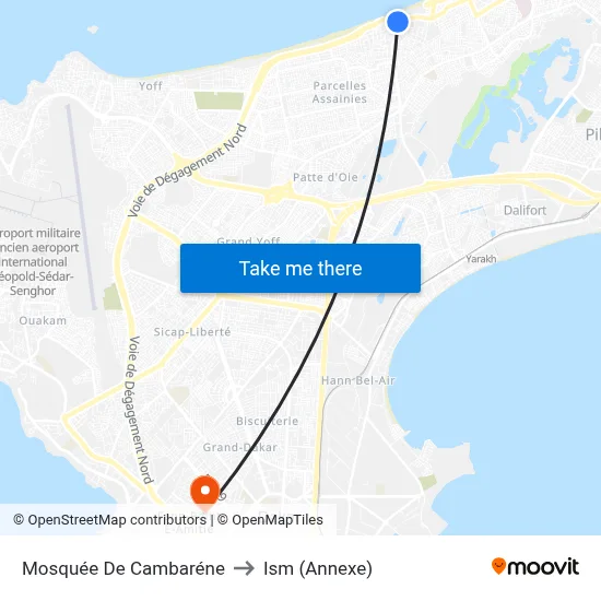 Mosquée De Cambaréne to Ism (Annexe) map