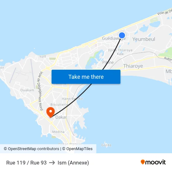 Rue 119 / Rue 93 to Ism (Annexe) map