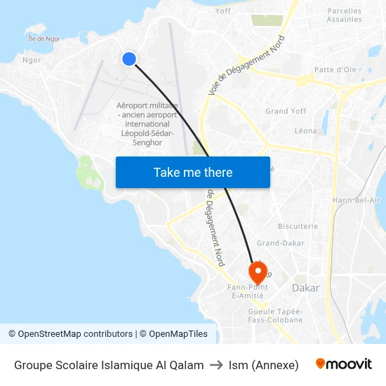 Groupe Scolaire Islamique Al Qalam to Ism (Annexe) map