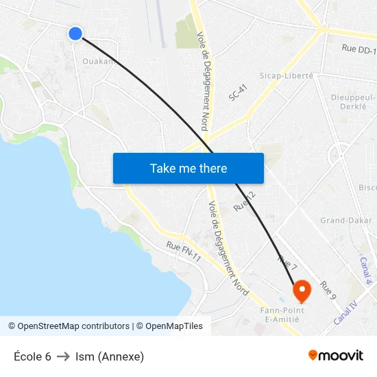 École 6 to Ism (Annexe) map