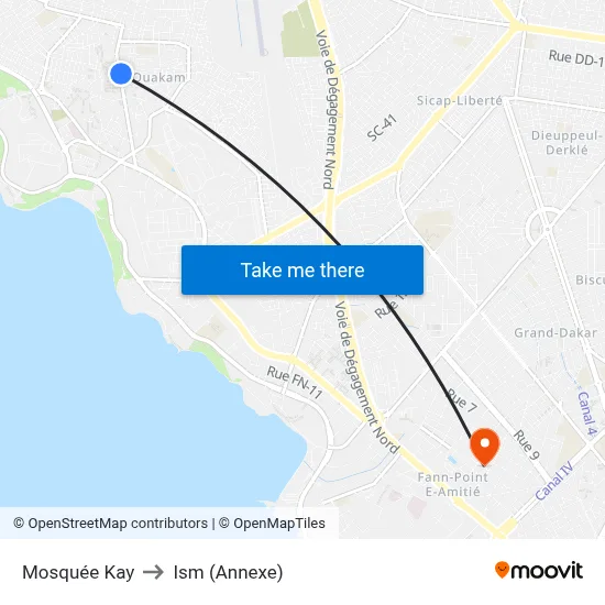 Mosquée Kay to Ism (Annexe) map