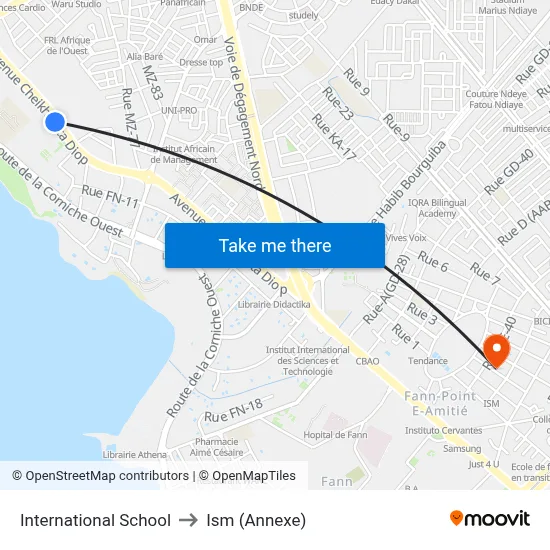 International School to Ism (Annexe) map