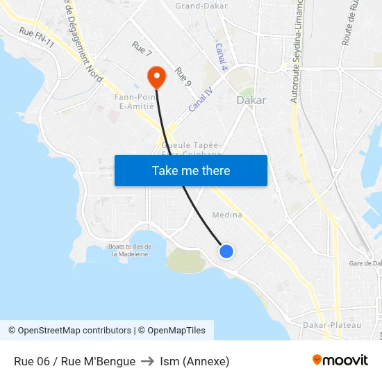 Rue 06 / Rue M'Bengue to Ism (Annexe) map