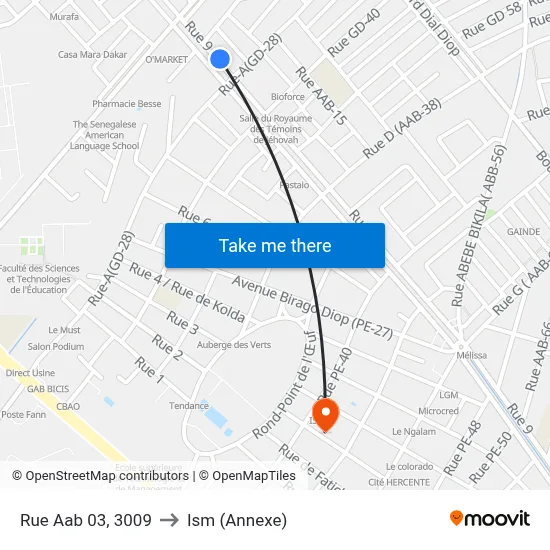 Rue Aab 03, 3009 to Ism (Annexe) map