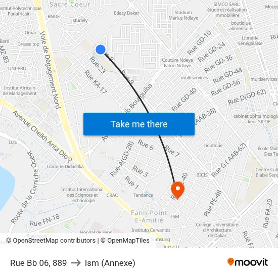 Rue Bb 06, 889 to Ism (Annexe) map