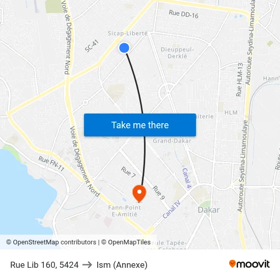 Rue Lib 160, 5424 to Ism (Annexe) map